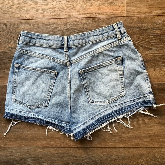 Topshop High Waist Denim Jean Shorts 8 - Picture 3 of 10